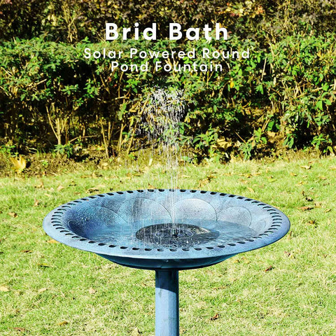 VIVOHOME Bird Bath and Solar Powered Fountain Combo Set