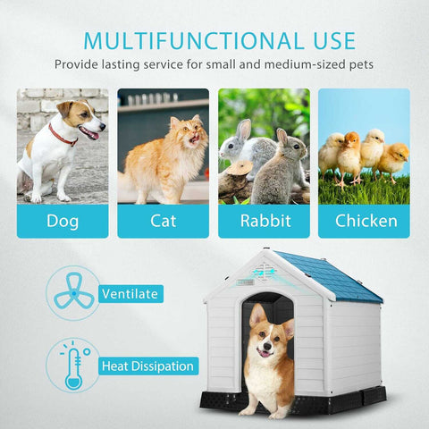 DEStar Durable Waterproof Plastic Pet Dog House