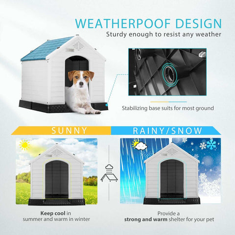 DEStar Durable Waterproof Plastic Pet Dog House