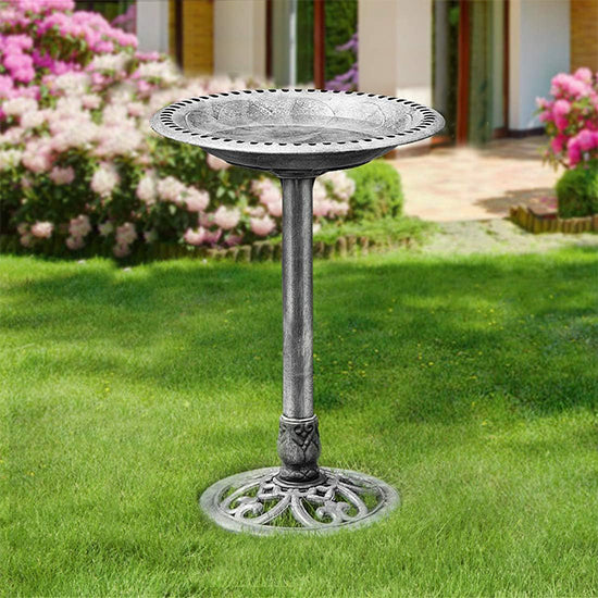 Garden Bird Bath 28 Inch gray