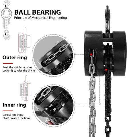 SPECSTAR Hand Chain Hoist with 2 Heavy Duty Hooks