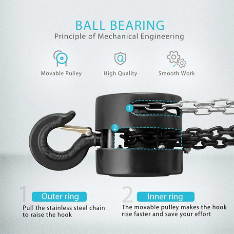 SPECSTAR Hand Chain Hoist with 2 Heavy Duty Hooks