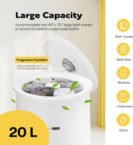 VIVOHOME 20L Towel Warmer for Bathroom