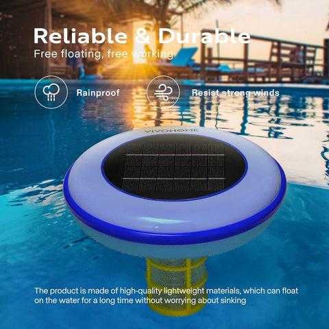 VIVOHOME Solar Pool Ionizer Chlorine-Free Sun Shock & Water Purifier Automatic Pool Cleaner