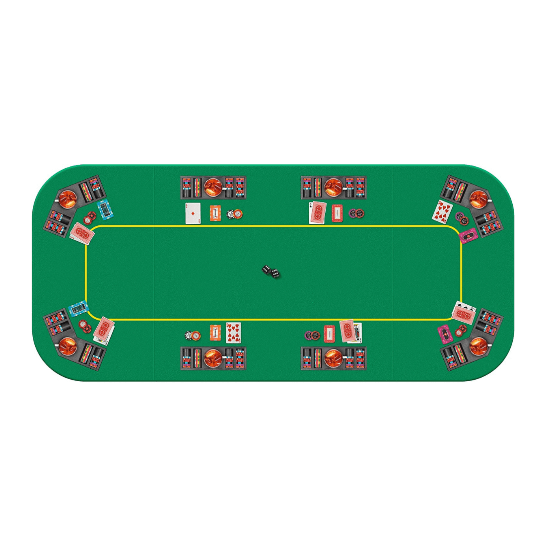 VH Foldable 8-Player Texas Poker Card Tabletop Layout