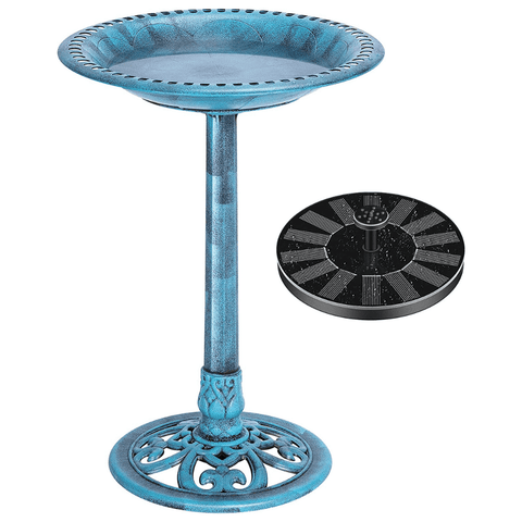 VIVOHOME Bird Bath and Solar Powered Fountain Combo Set