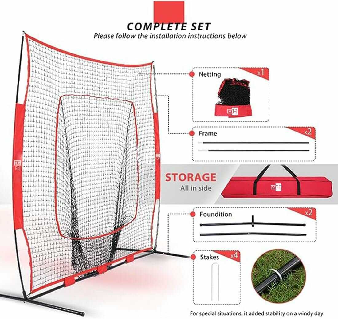 VIVOHOME Baseball Practice Net Set with Strike Zone Target and Carry Bag