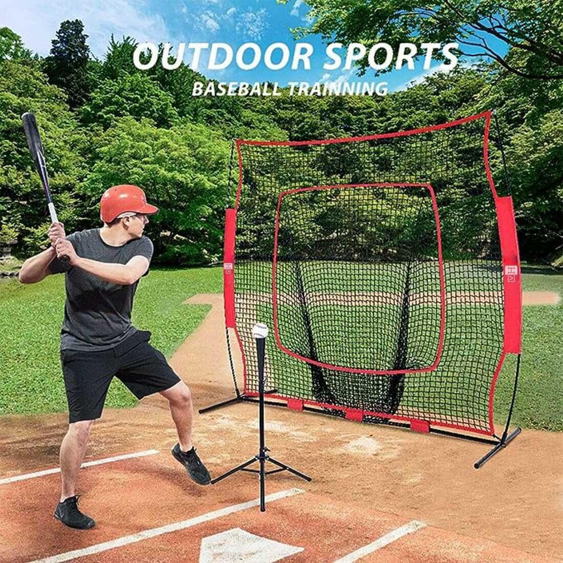 VIVOHOME Baseball Practice Net Set with Strike Zone Target and Carry Bag