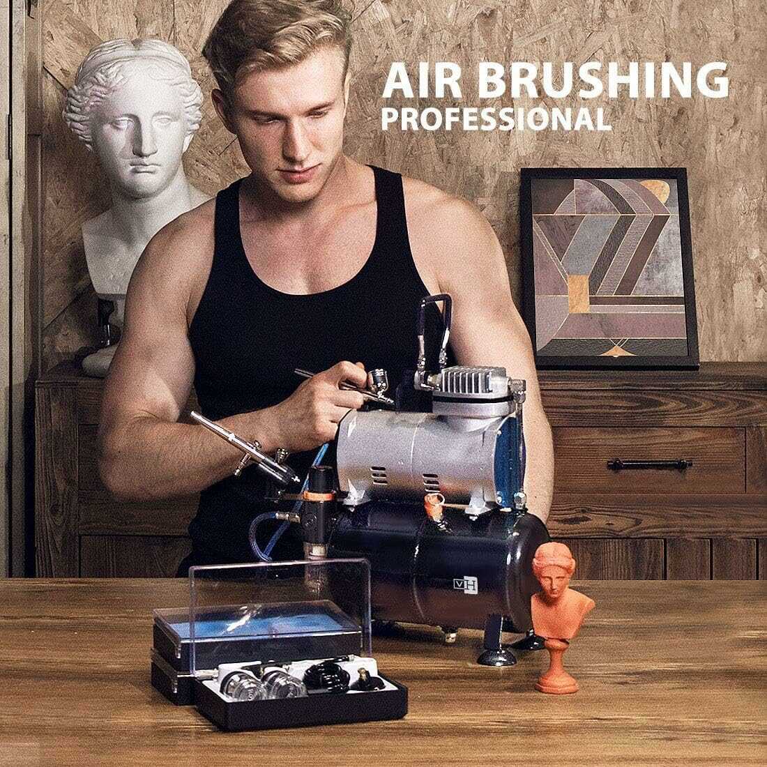 VIVOHOME Airbrush Kit with 1/5 HP Professional Air Compressor with 3L Tank