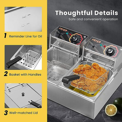 VH 20.7 Qt Commercial Electric Deep Fryer 110V