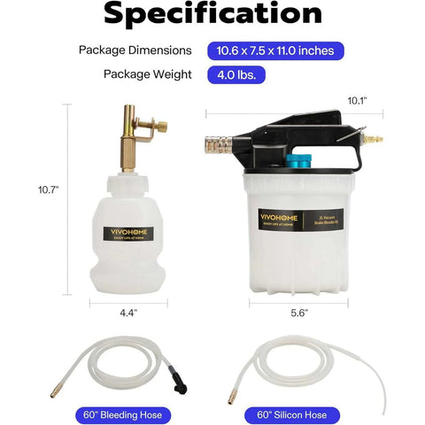 VIVOHOME 2L Vacuum Brake Bleeder Kit