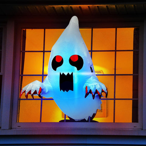 VIVOHOME 3.5ft Halloween Inflatable Ghost with Colorful Lights