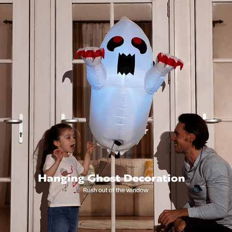 VIVOHOME 3.5ft Halloween Inflatable Ghost with Colorful Lights