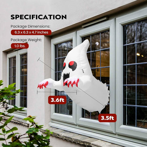 VIVOHOME 3.5ft Halloween Inflatable Ghost with Colorful Lights