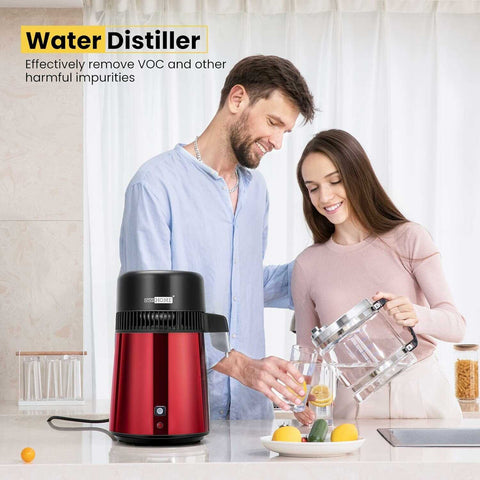 VIVOHOME Water Distiller Machine Countertop 4L 304 Stainless Steel with Smart Switch Purifier Filter