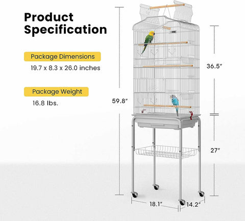 VH 59.8 Inch Wrought Iron Bird Cage