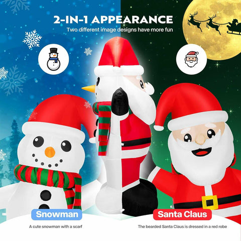 VIVOHOME 6ft Christmas Inflatable LED Lighted Santa and Snowman