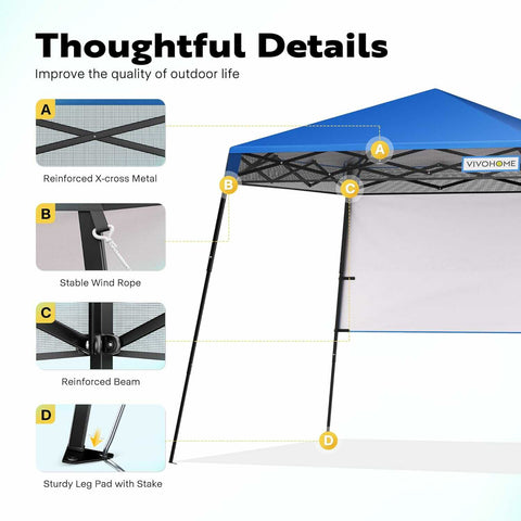 VIVOHOME 8x8ft Pop-Up Canopy Tent