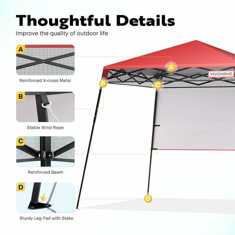 VIVOHOME 8x8ft Pop-Up Canopy Tent