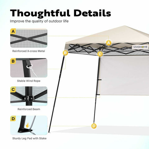 VIVOHOME 8x8ft Pop-Up Canopy Tent