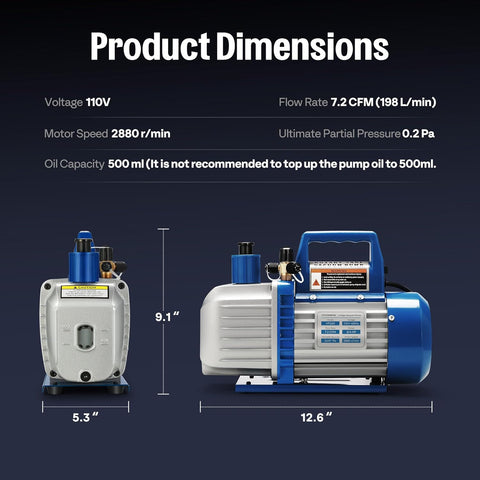 VIVOHOME Air Vacuum Pump Rotary Vane with Oil Bottle