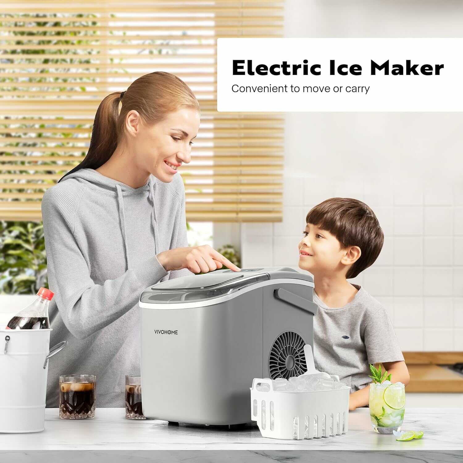 VIVOHOME Countertop Automatic Ice Maker Machine 26lbs/Day