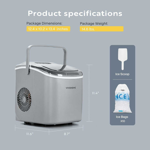 VIVOHOME Countertop Automatic Ice Maker Machine 26lbs/Day