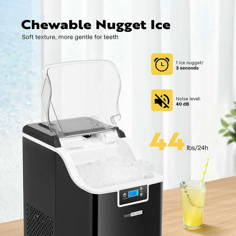 VIVOHOME Nugget Ice Maker Machine with Scoop and 10 Ice Bags 44lbs/Day