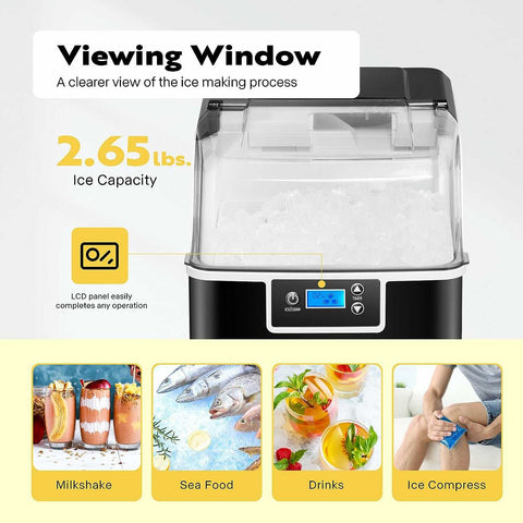 VIVOHOME Nugget Ice Maker Machine with Scoop and 10 Ice Bags 44lbs/Day