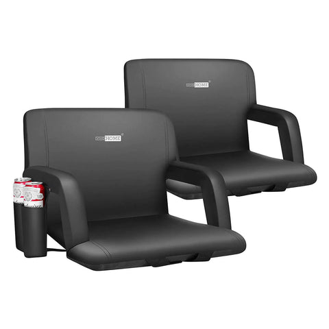 VIVOHOME Foldable Stadium Seat Chair with Backrest and Armrests, Portable Cushions