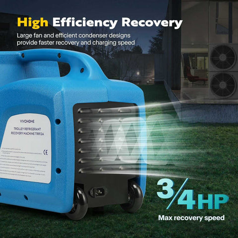 VIVOHOME HVAC Refrigerant Recovery Machine 3/4HP Single Cylinder