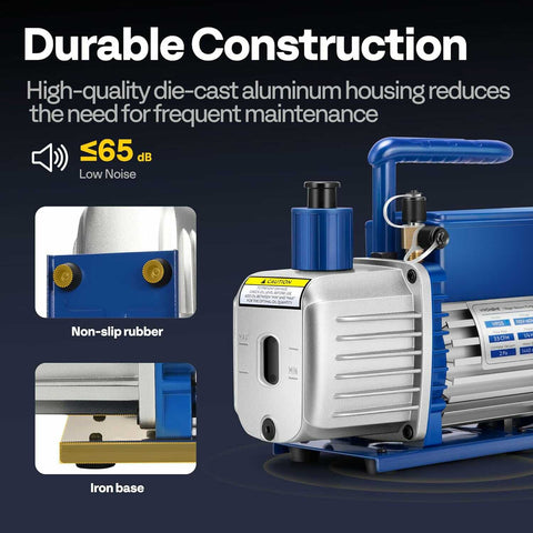 VIVOHOME HVAC Vacuum Pump for Air Conditioner Servicing Resin Degassing with Oil Bottles