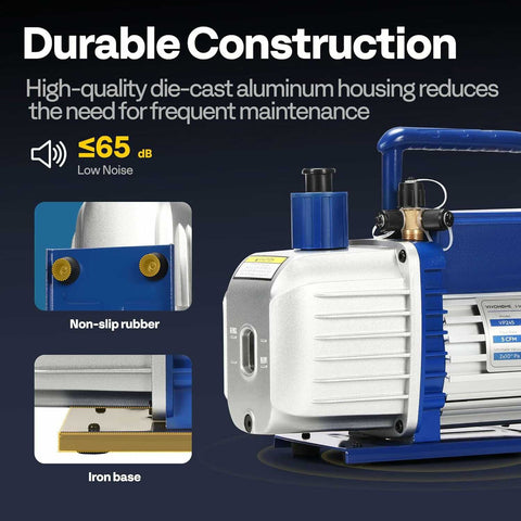 VIVOHOME HVAC Vacuum Pump for Air Conditioner Servicing Resin Degassing with Oil Bottles