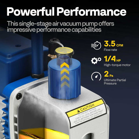 VIVOHOME HVAC Vacuum Pump for Air Conditioner Servicing Resin Degassing with Oil Bottles
