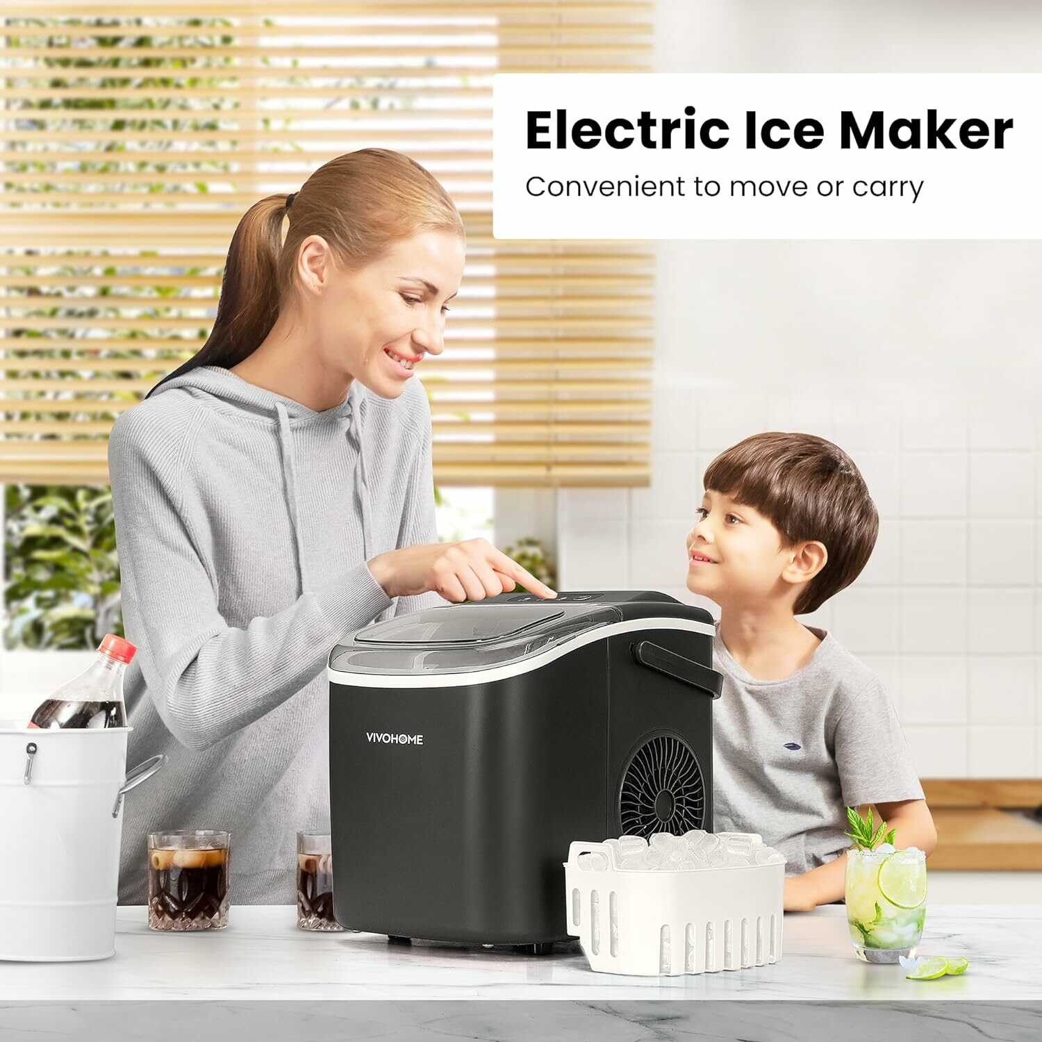 VIVOHOME Countertop Automatic Ice Maker Machine 26lbs/Day