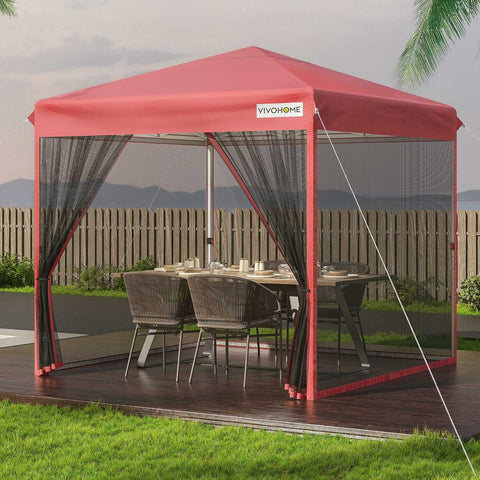 VIVOHOME  Pop-Up Canopy, Outdoor Screen Tent with Mosquito Netting