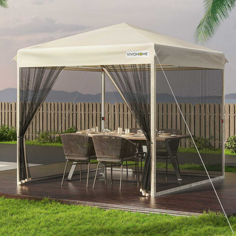 VIVOHOME  Pop-Up Canopy, Outdoor Screen Tent with Mosquito Netting