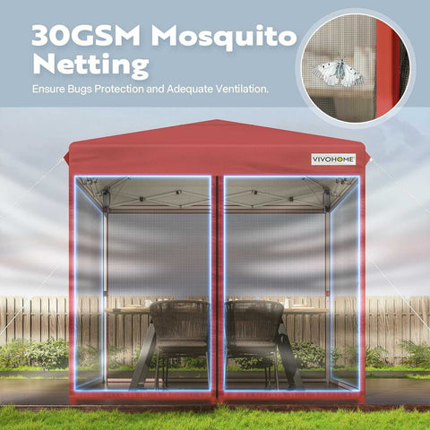 VIVOHOME  Pop-Up Canopy, Outdoor Screen Tent with Mosquito Netting