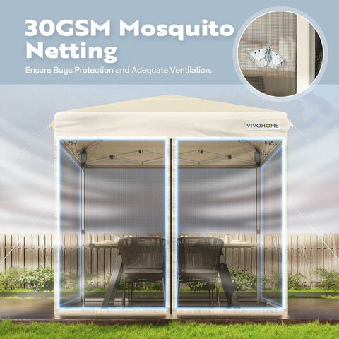 VIVOHOME  Pop-Up Canopy, Outdoor Screen Tent with Mosquito Netting