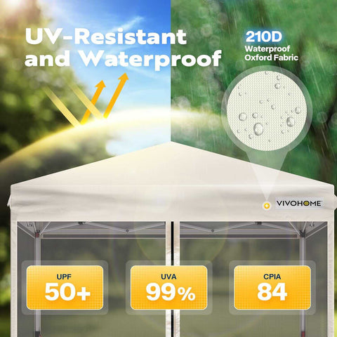 VIVOHOME  Pop-Up Canopy, Outdoor Screen Tent with Mosquito Netting