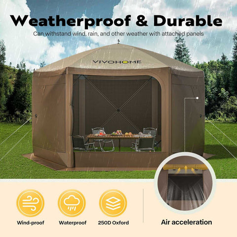 VIVOHOME Pop Up Gazebo Screen Tent