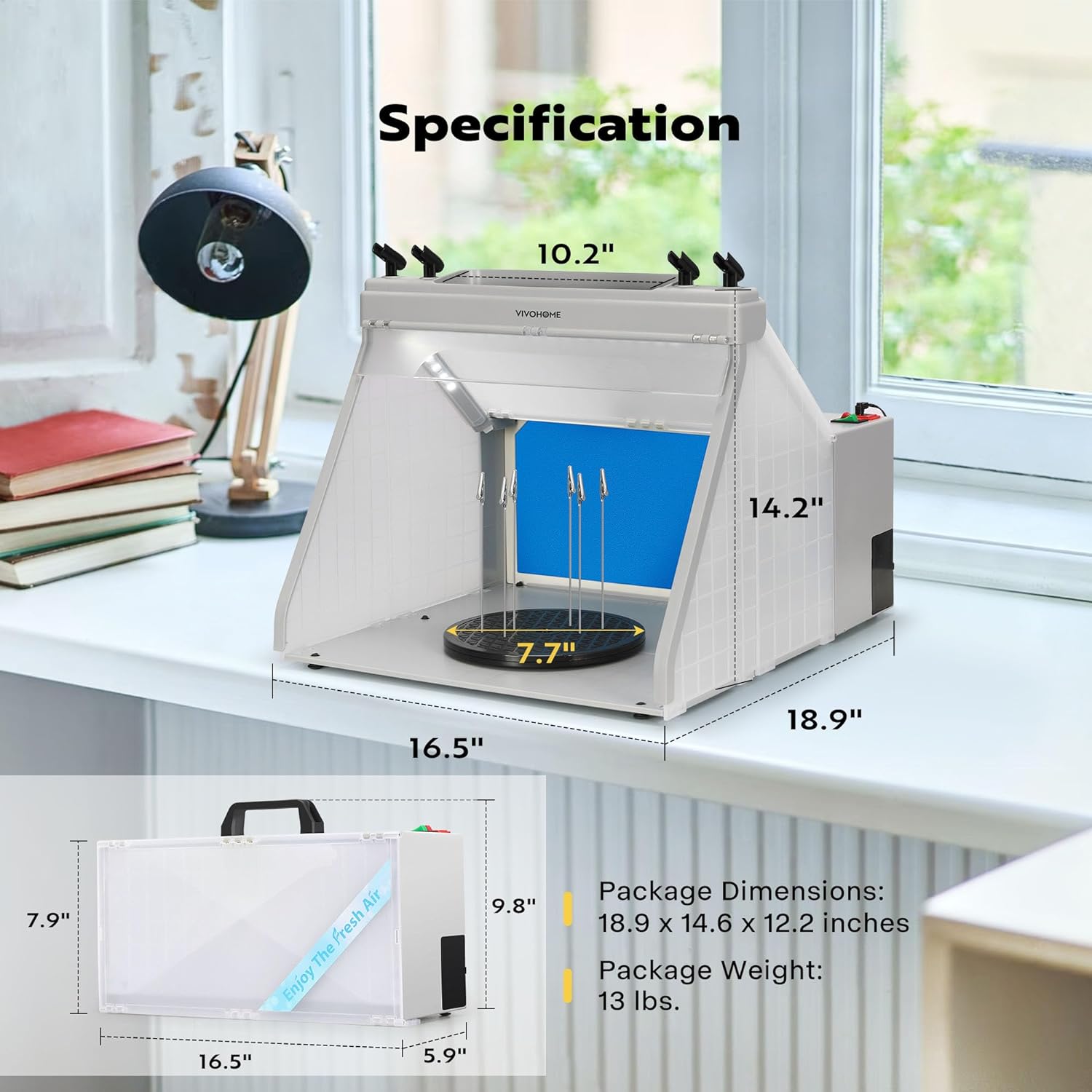 VIVOHOME Portable Airbrush Paint Spray Booth with Racks