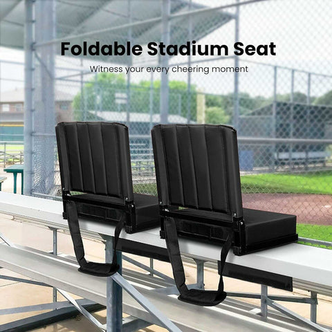 VIVOHOME Portable Stadium Seat for Bleachers with Back Support and Shoulder Strap