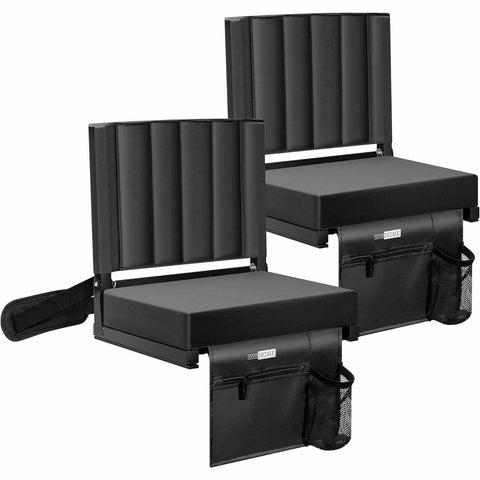 VIVOHOME Portable Stadium Seat for Bleachers with Back Support and Shoulder Strap