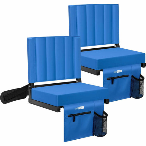 VIVOHOME Portable Stadium Seat for Bleachers with Back Support and Shoulder Strap