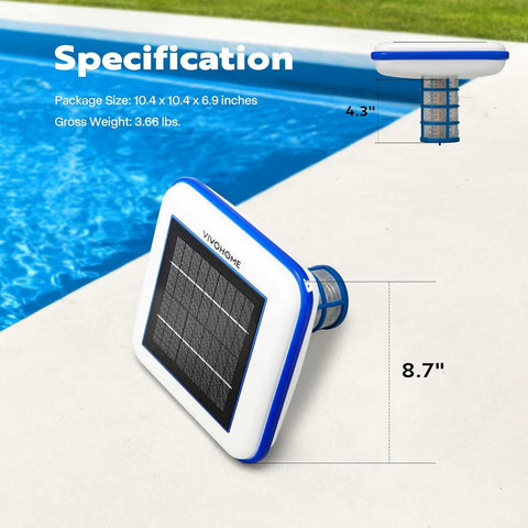 VIVOHOME Solar Pool Ionizer Chlorine-Free Sun Shock & Water Purifier