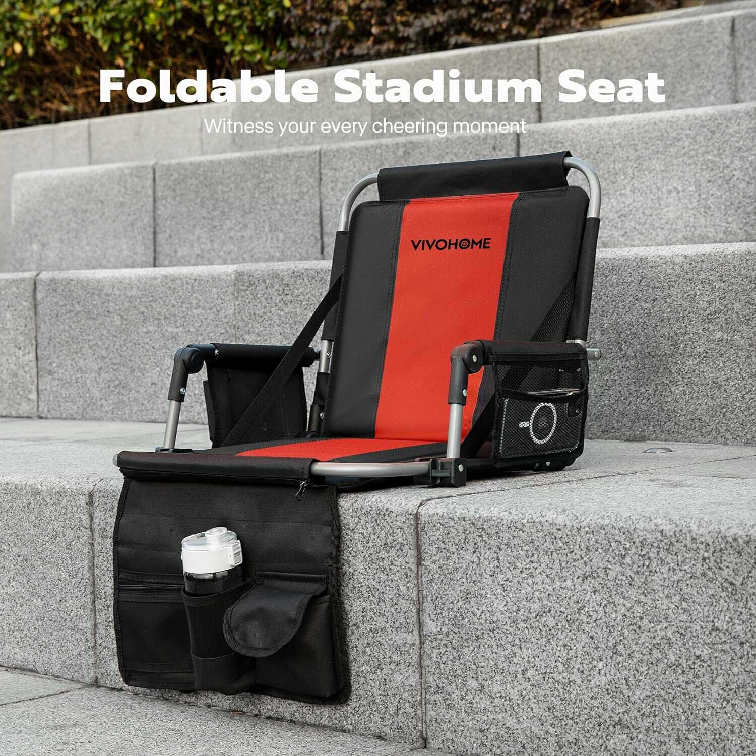 VIVOHOME Stadium Seats with Back Support Cushion for Bleachers 2Packs  "