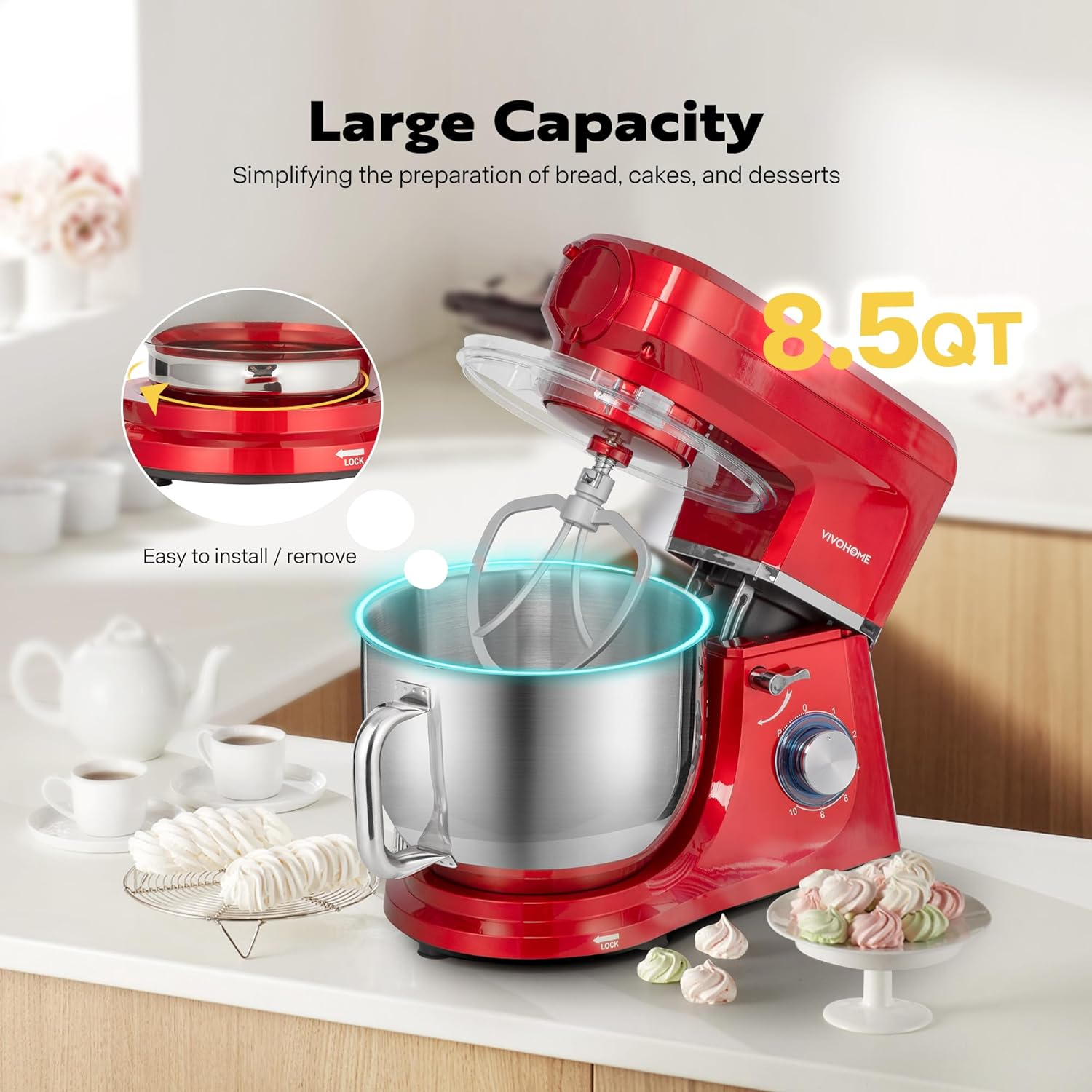 VIVOHOME Multifunctional Electric Stand Mixer