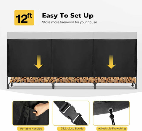 VIVOHOME Waterproof Firewood Storage Cover