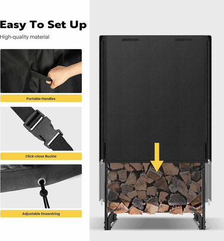 VIVOHOME Waterproof Firewood Storage Cover